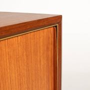 Cabinet de bar tambour en teck scandinave