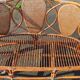 Rattan bench and cannage, vintage