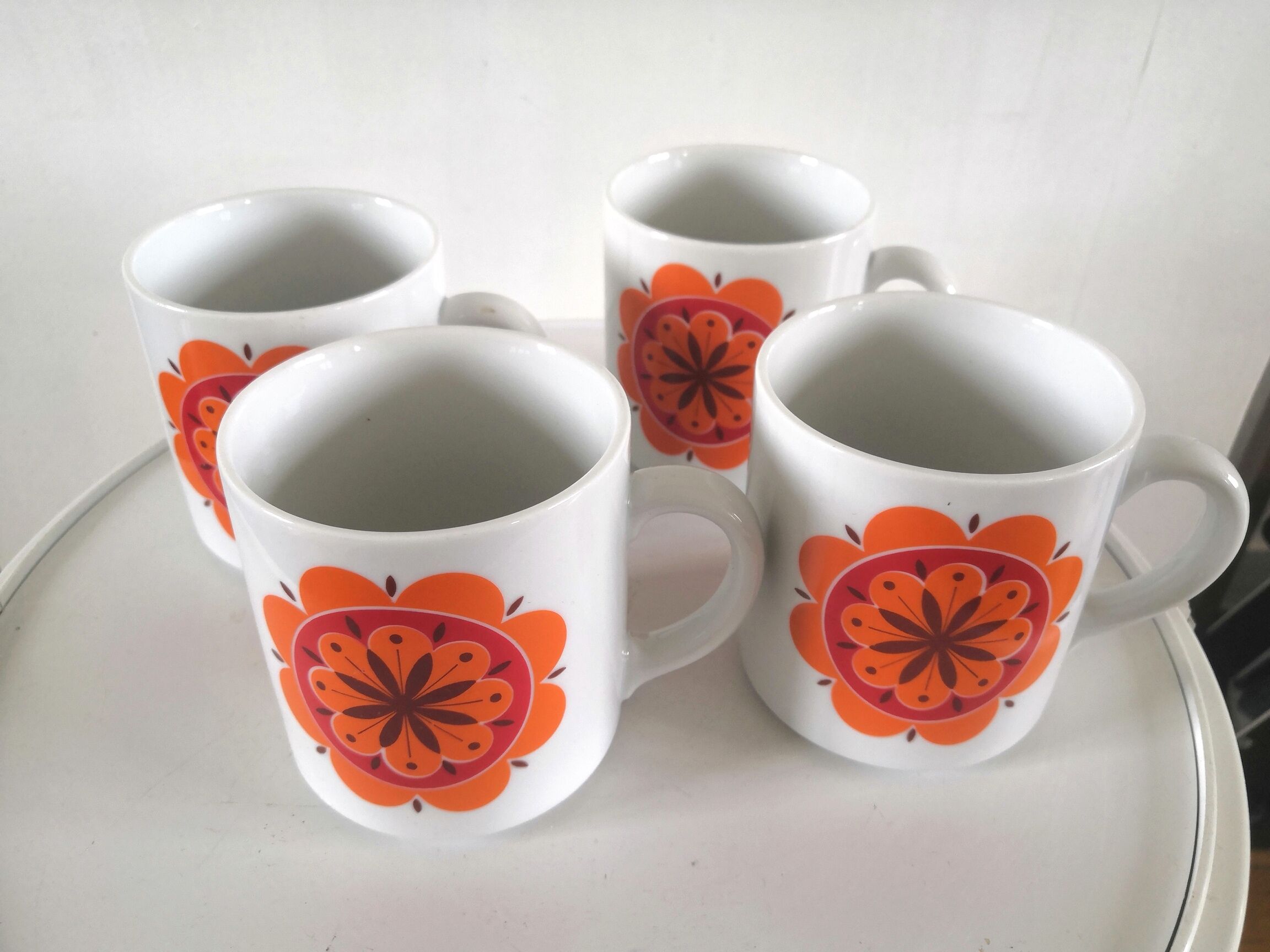 4 mugs Bareuther Waldsassen Bavaria design 70s