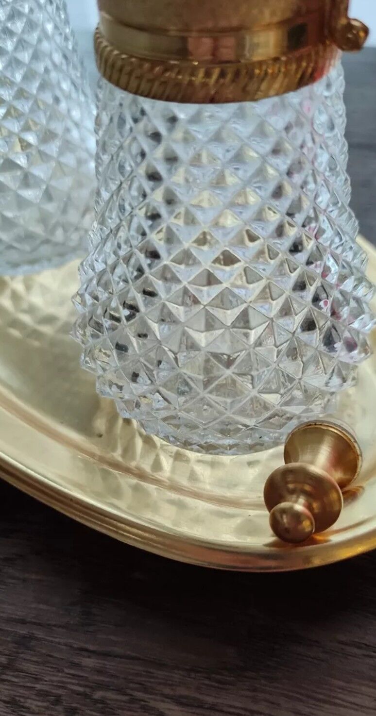 Vintage table set in chiseled glass and gilding