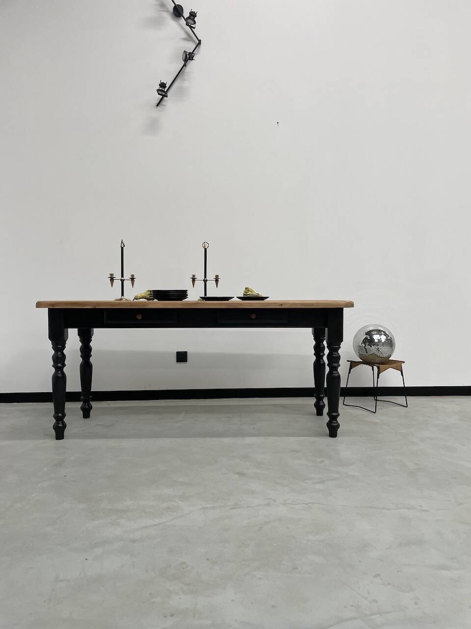 Farm table desk turned legs