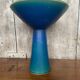 Ancien Bougeoir Coupe Céramique Bleue & Verte Scandinave Vintage