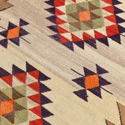 3x10 Kilim Purple Cream Vintage Runner Rug 91x314Cm