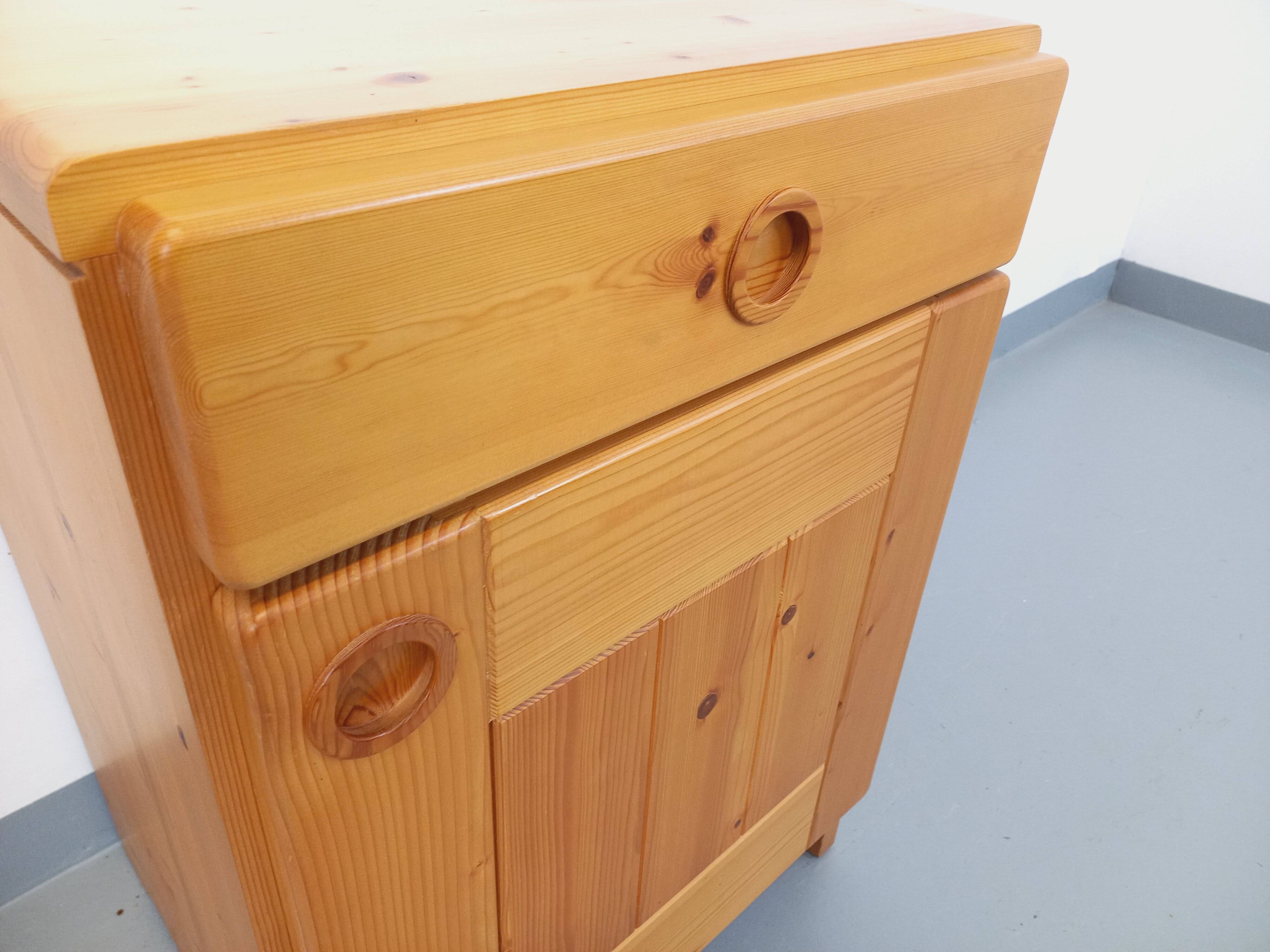 selected by Charlotte Perriand Les Arcs vintage pine storage unit from the 60s and 70s