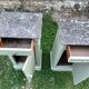 Pairs of bedside tables in Louis Philippe style, Luxembourg green.