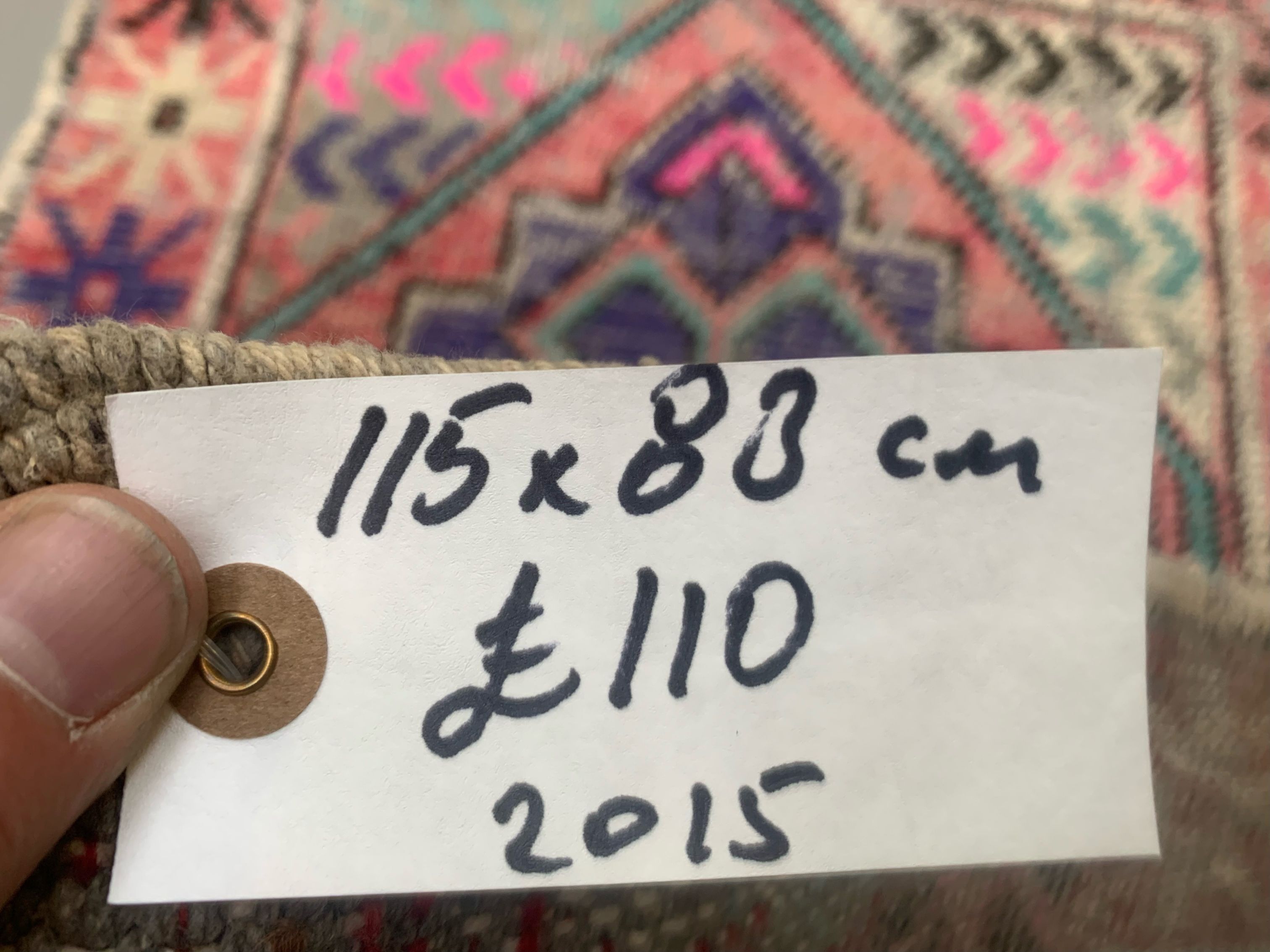 Vintage turkish oushak rug 115x83 cm carpet