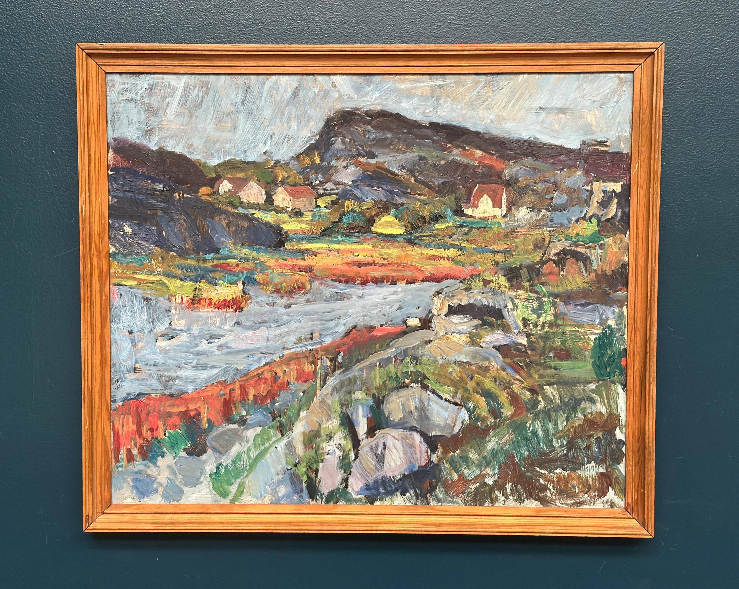 Swedish Oil On Canvas – “Serene Landscape” By Karl Otto Kellgren