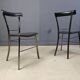 Vintage black leather dining chairs by Arrben Italy, 1980s - set of 4