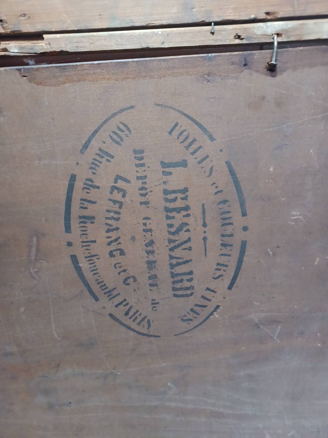 Large painting by Henry Jacques Delpy, Banks of the Seine at Dusk. Early 20th century.