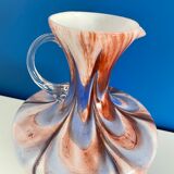 Opaline Florence pitcher vase in marble blue color