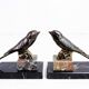 Bird bookends in brass and marble