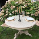 Old patinated round table