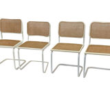 Set of 4 Cesca b32 model chairs in white