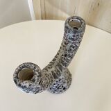 Candelabra candlestick candlestick 2 candles in fat lava style ceramic