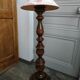 Turned wooden floor lamp
