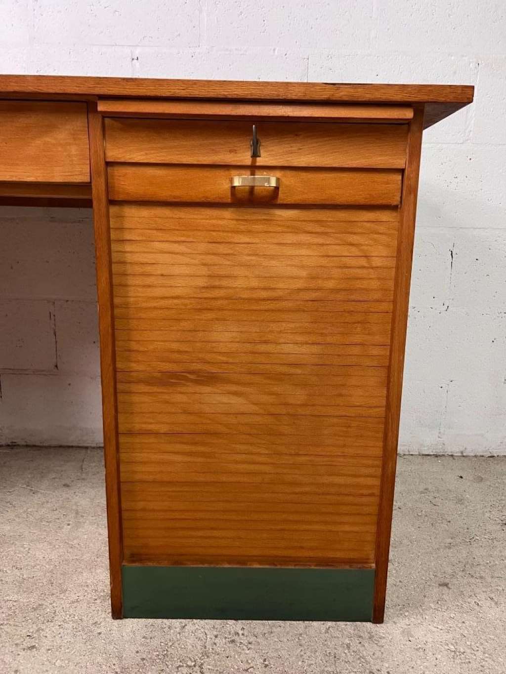 Vintage desk with rolling doors