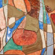 Isaac Lane Muse, brass and enamel plaque.