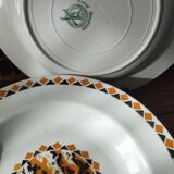 Set of 10 large ironstone plates Art Deco Saint-Amand Water Lily