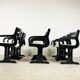 Chaises de salle à manger en bois noir du milieu du siècle, années 1970