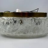 60s 70s ceiling lamp Plafoniere Flush Mount Ice Glass Hillebrand Germany
