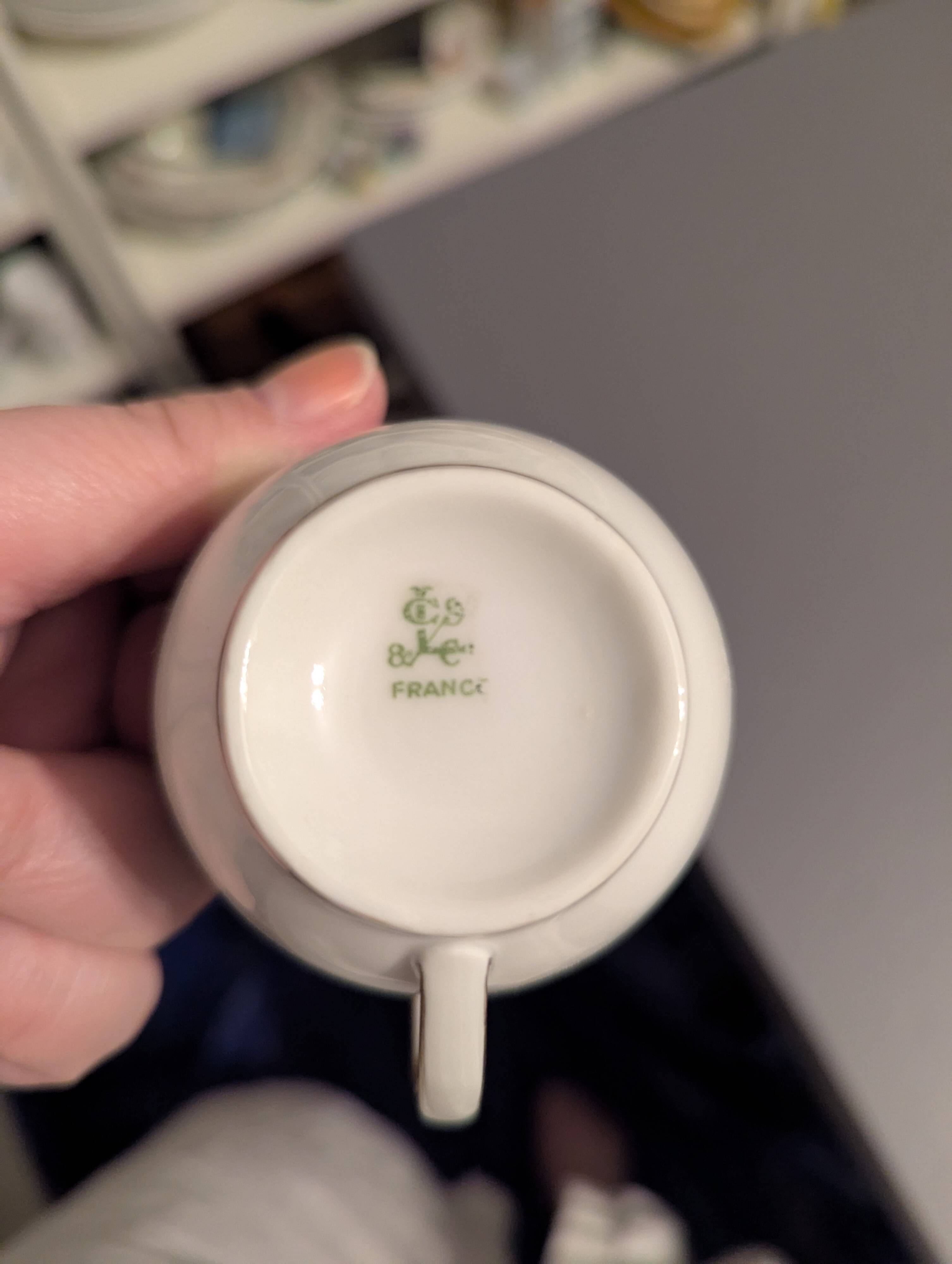 LIMOGES Gaston Sailly coffee service, white, gray and gold