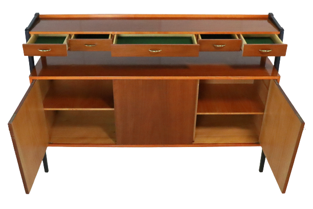 Vintage high sideboard two piece cabinet 'Korpela'