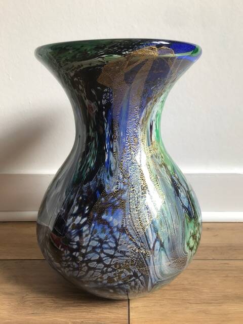 Signed blown glass vase