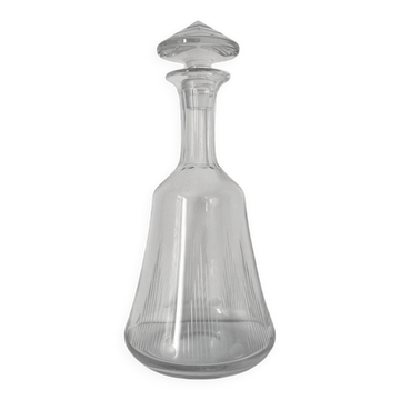 Carafe à whisky Art Déco en verre taillé et gravé