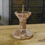 Pair of patinated cast iron candlesticks, 1940s