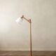Vintage Danish Pine Adjustable Floor Lamp by +LYS Denmark, 1960s
