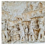 High relief plaster plaque