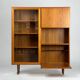 Vintage Teak Highboard Shelf Display Cabinet by Omann Jun 60s Danish Design