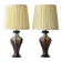 Pair of Art Deco Ceramic Table Lamps, Flambé Glaze, Belgium, 1920s, New Lampshades