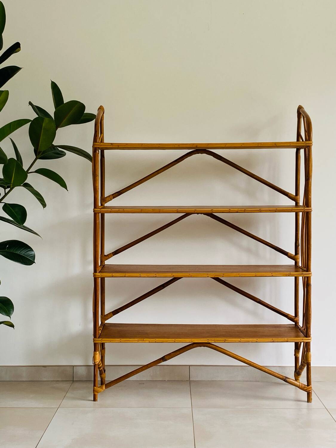 Vintage rattan shelf
