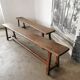 Paire de bancs anciens en chêne