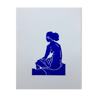 Linogravure Linocut Femme