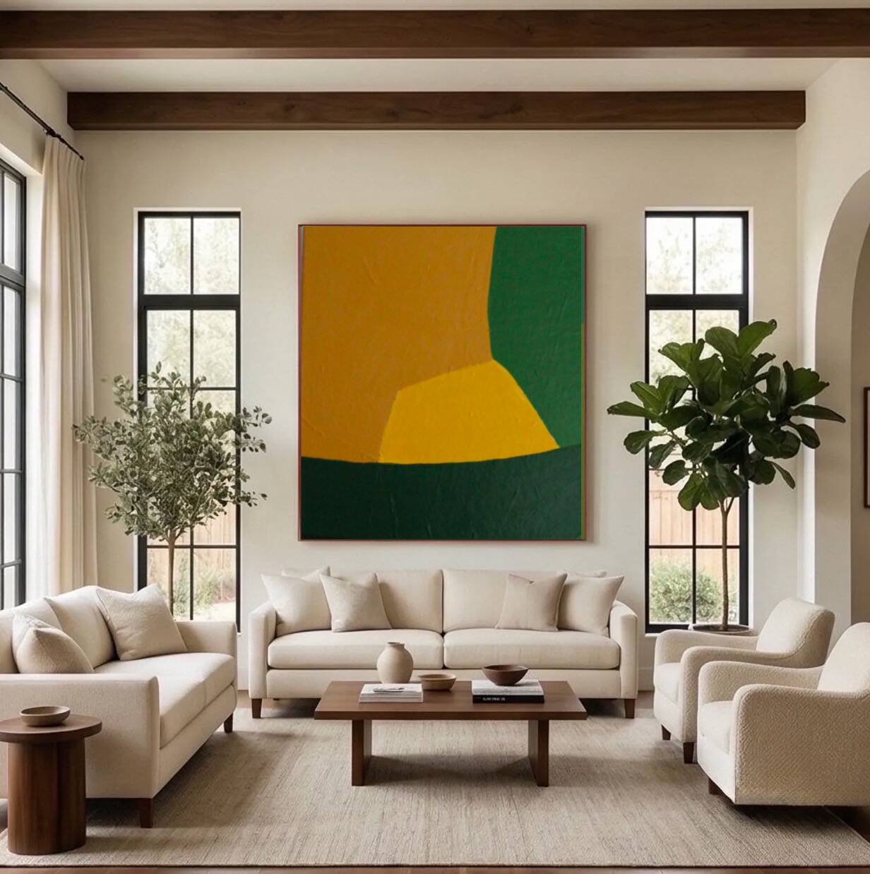 Peinture sur toile " the sun rises slowly" signée