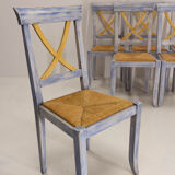 6 mulched provencal style chairs