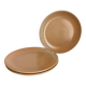 3 assiettes plates en grès 