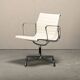 Charles & Ray Eames EA108 Dining Chair in Polished Aluminum and White leath