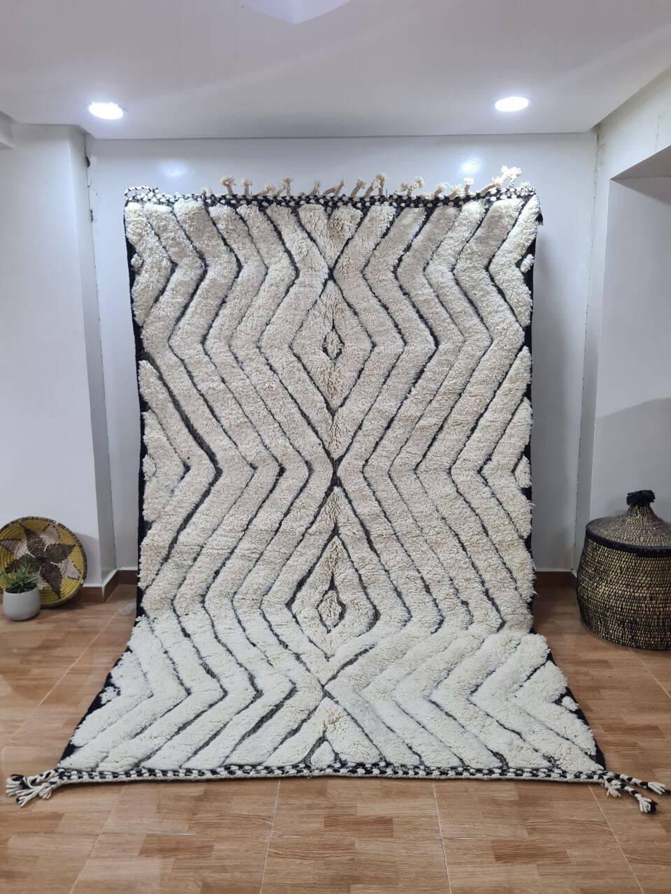 Handmade wool Berber rug 250x150 cm