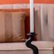 Pair of black sculptural candle holders – contemporary organic design