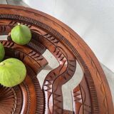 Table basse années 60 tripode bois ciselé