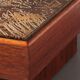 Brutalist Coffee Table with Copper Top and Wooden Base