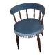 Toad armchair wood blue velvet fabric