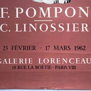 François pompon, galerie lorenceau, 1962. original mourlot photo-lithograph poster