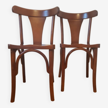 Set of 2 wooden bistro chairs