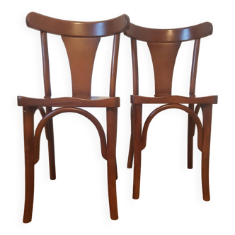 Set of 2 wooden bistro chairs