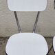 Chaises Formica  blanc pieds compas