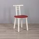 Set of 4 vintage 1980s chairs in wood and red vinyl, italian design